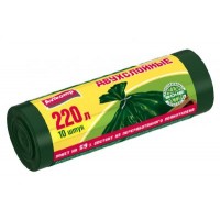 220л AV Мешки хозяйственные Professional двухслойные 220л/10 шт, зеленые